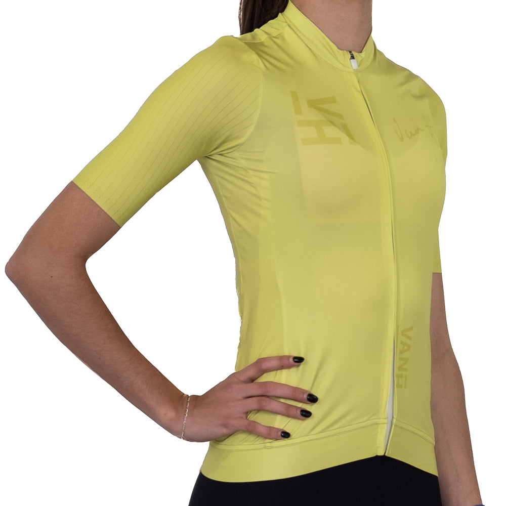 bright yellow, bright green, chartreuse Cycling jersey, cycling top, summer cycling jersey, mens cycling jersey, womens cycling jersey, cycling, south Africa, van h, premium cycling wear.