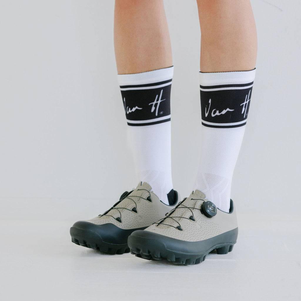 White socks with stripe
