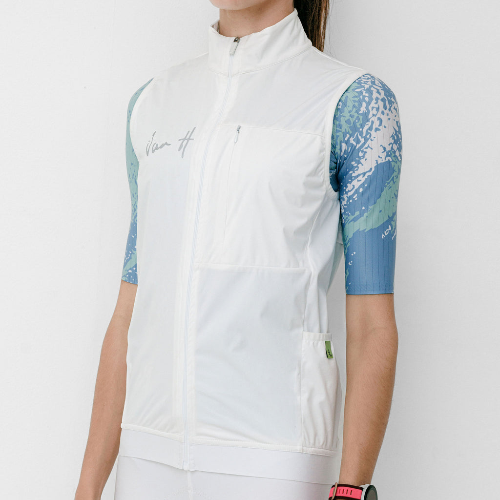 Womens White All weather Gilet