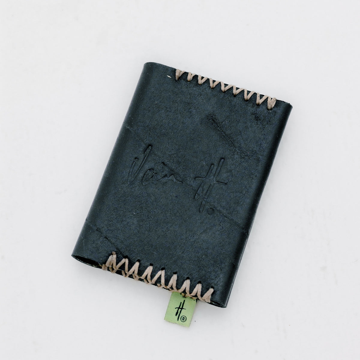 Card holder leather wallet Cross stitch