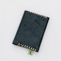 Card holder leather wallet Cross stitch