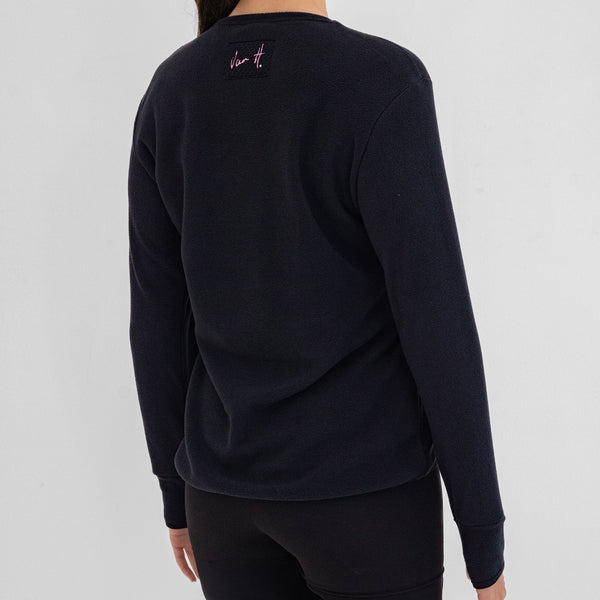 Womens Black Polar Fleece Top