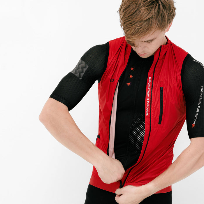 Mens Red All weather Gilet