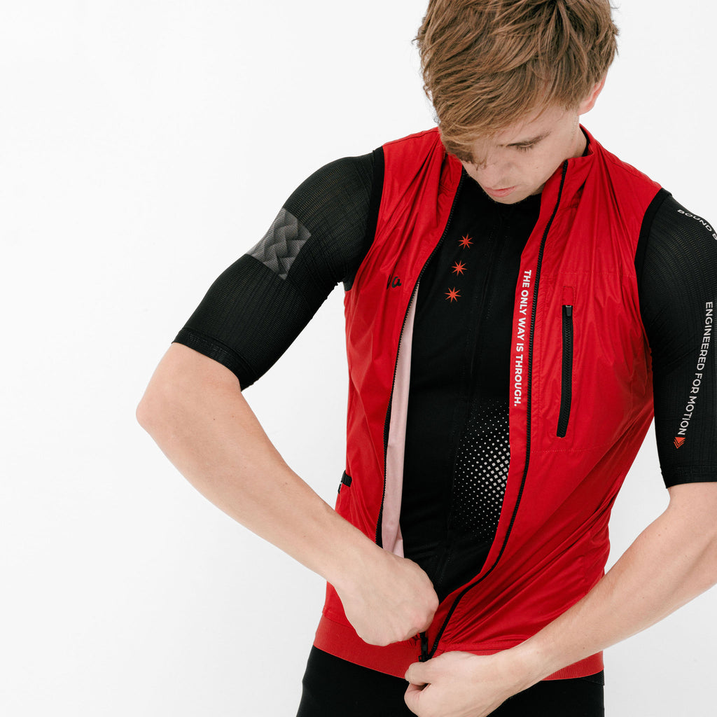 Mens Red All weather Gilet