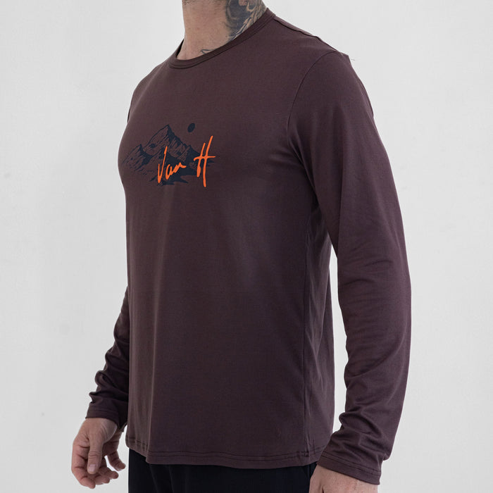 Mens Brown Summit Warm Up Top
