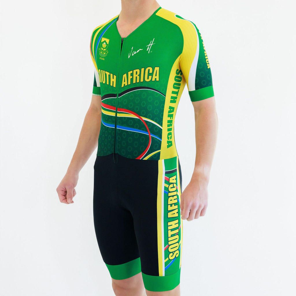 Mens SA Green & Gold Tri Suit