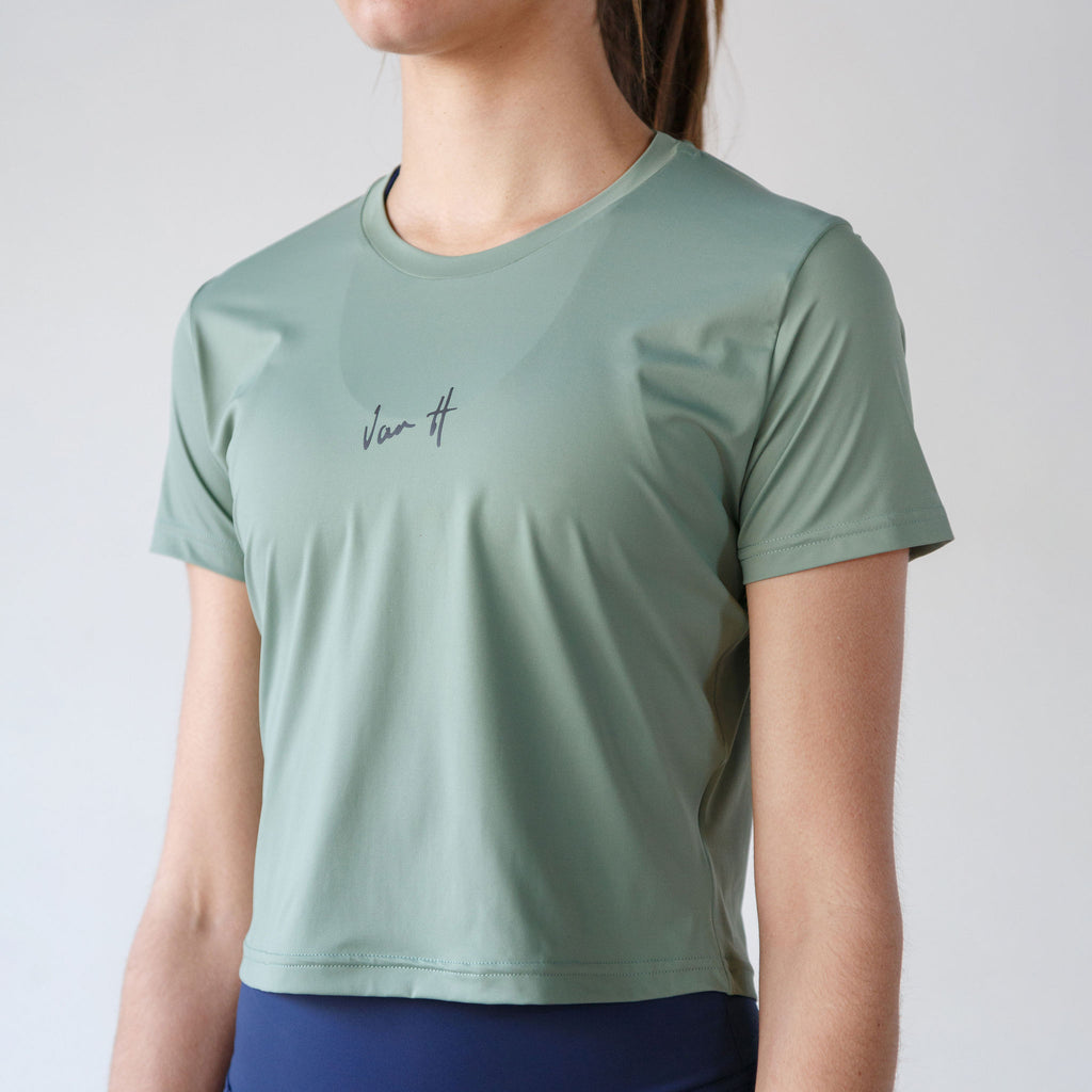 Womens Cropped Sage Sport Shirt