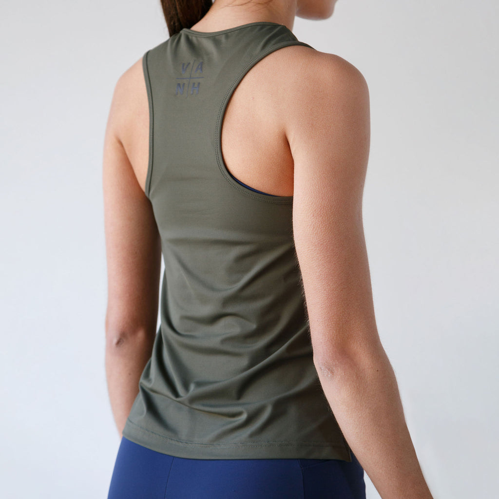 Womens Military Green Running Vest