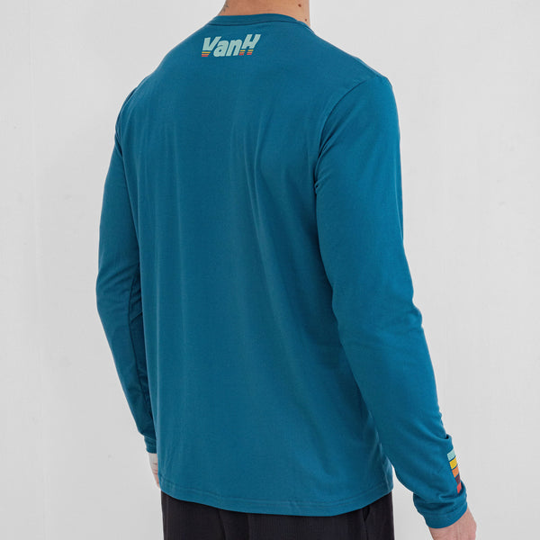 Mens Teal Retro Warm Up Top