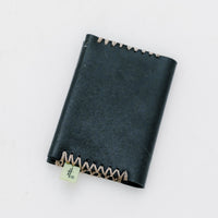Card holder leather wallet Cross stitch