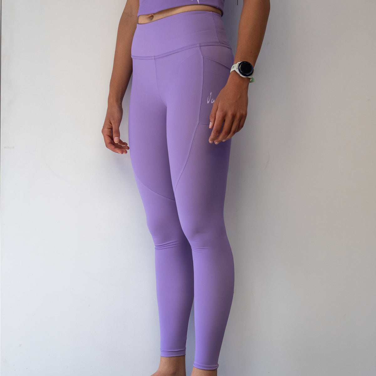 VanH Amethyst women's long running tights with pocket