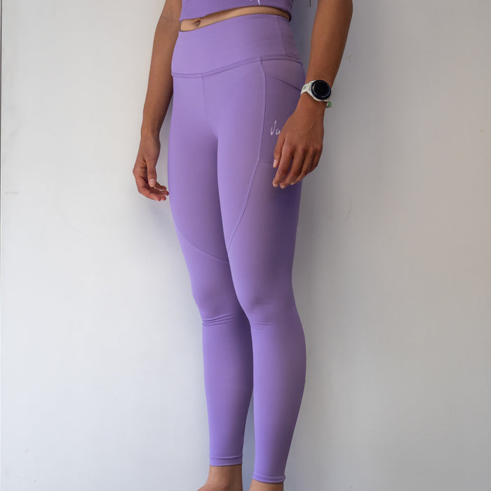 VanH Amethyst women's long running tights with pocket