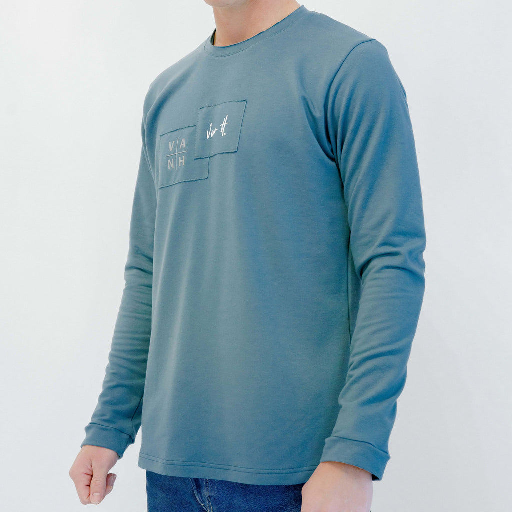 Mens Indigo long sleeve t-shirt