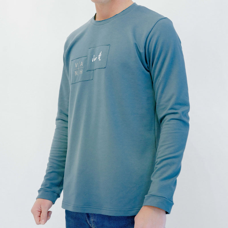 Mens Indigo long sleeve t-shirt