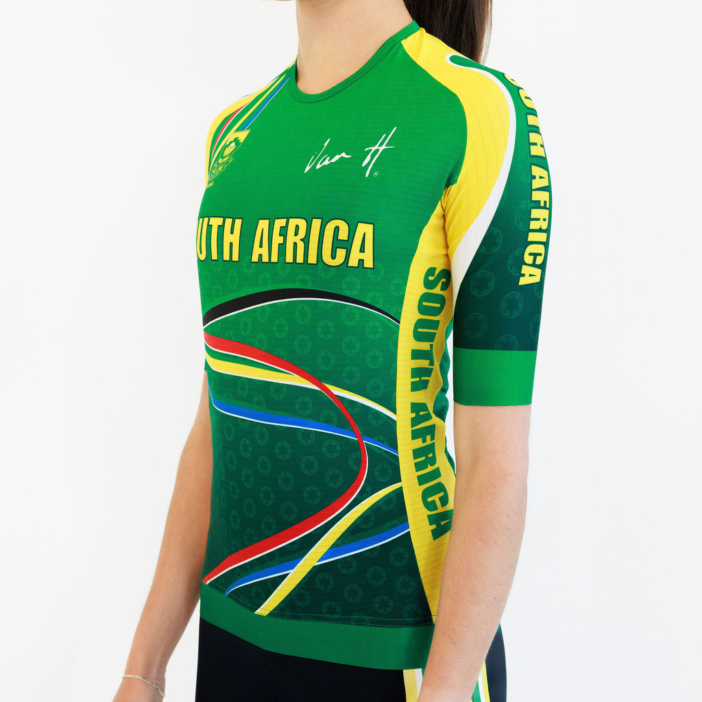Womens SA Green & Gold Zipless Jersey