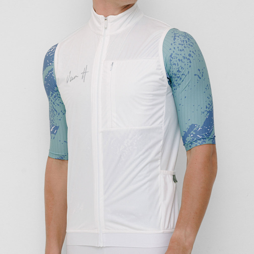 Mens White All weather Gilet