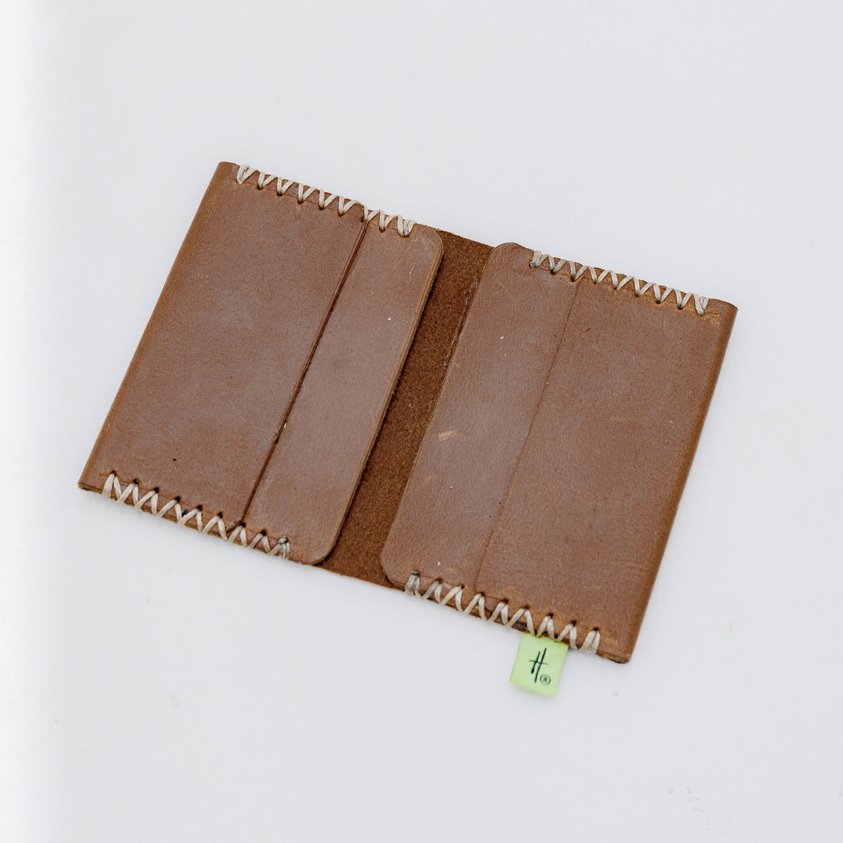 Card holder leather wallet Cross stitch