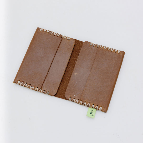 Card holder leather wallet Cross stitch