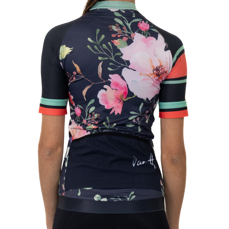 Cycling jersey. Sustainable. Eco-friendly. womens cycling shirt. sportwear. south africa. Van H. Off-cuts. one of a kind. exclusive. premium cycling clothes.