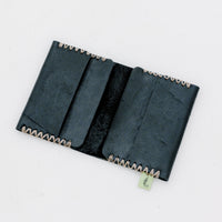 Card holder leather wallet Cross stitch