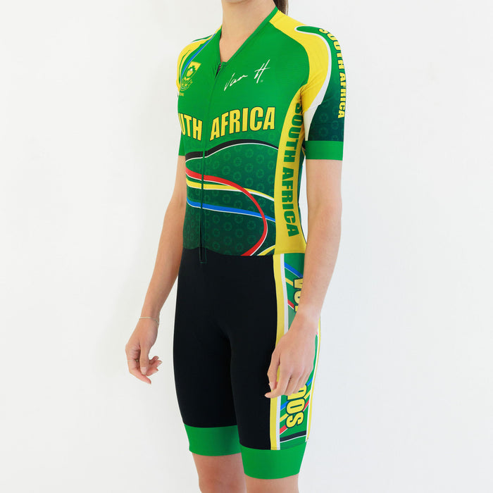 Womens SA Green & Gold Tri Suit