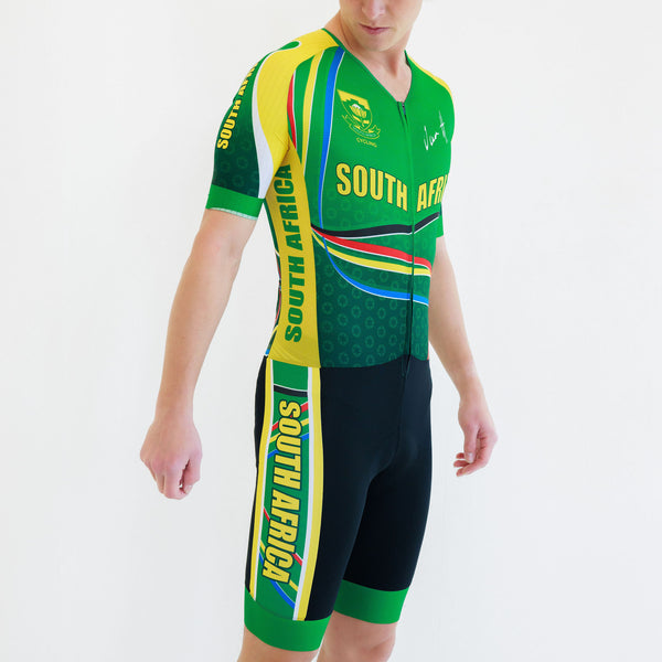 Mens SA Green & Gold Tri Suit