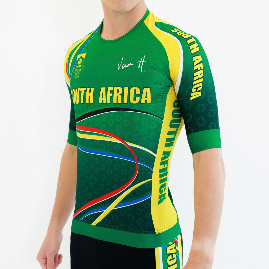 Mens SA Green & Gold Zipless Jersey