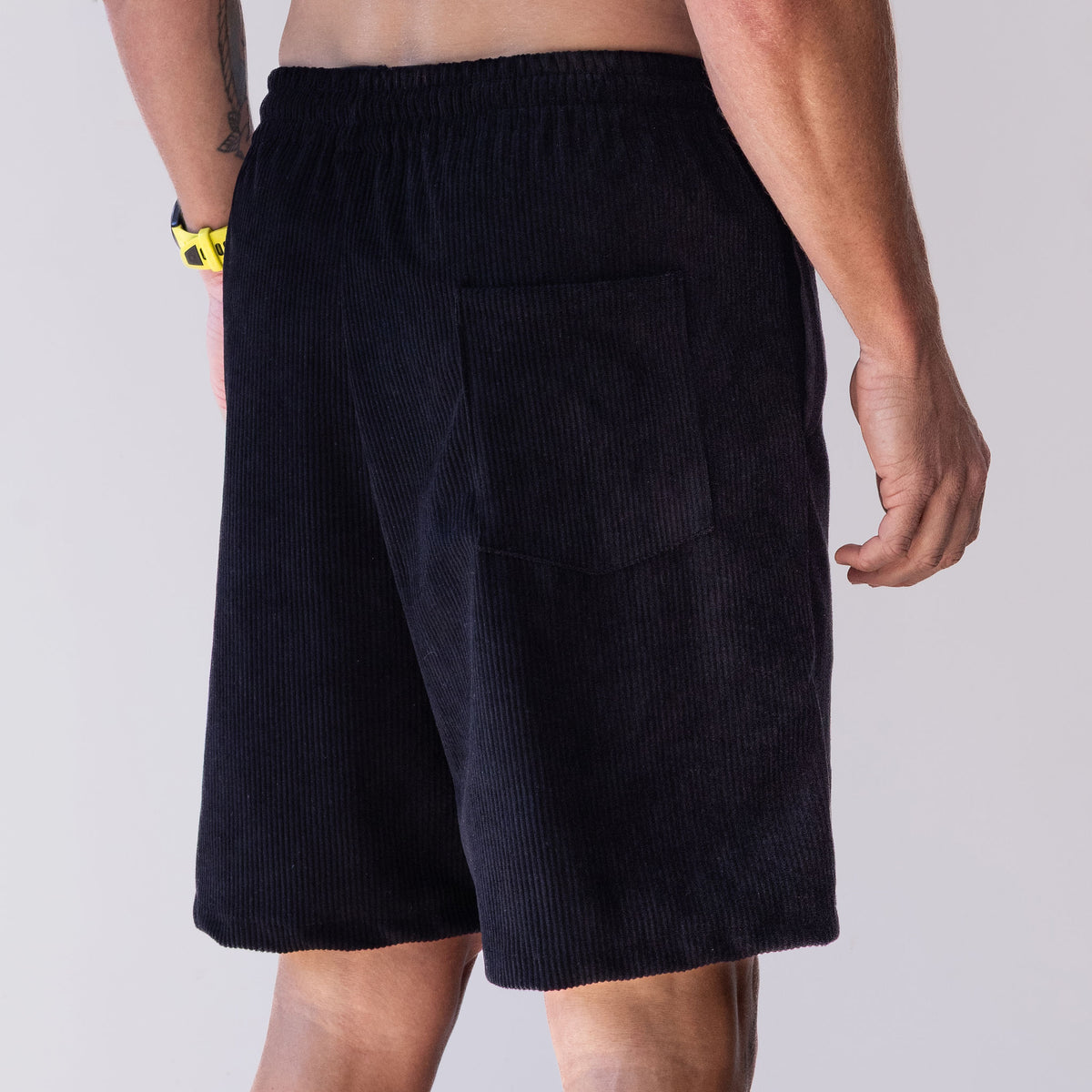 Mens Black Corduroy short