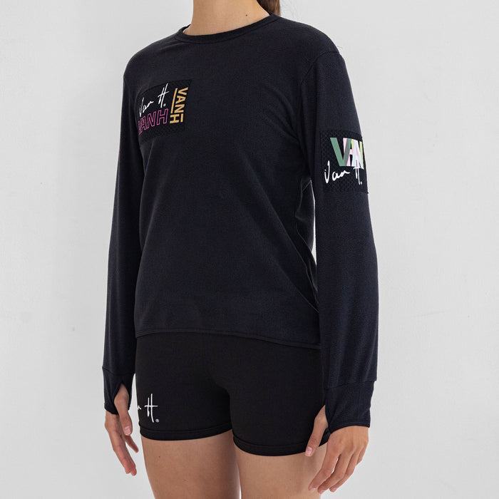 Womens Black Polar Fleece Top