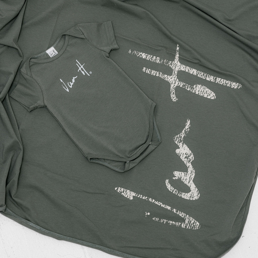 Olive Babygrow & blanket