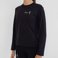 Womens Black Belong Warm Up Top