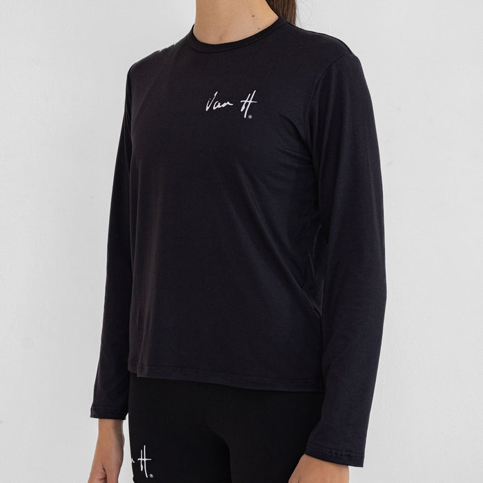 Womens Black Belong Warm Up Top