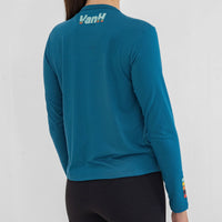 Womens Teal Retro Warm Up Top
