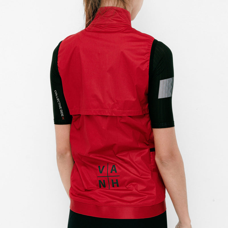 Womens Red All weather Gilet